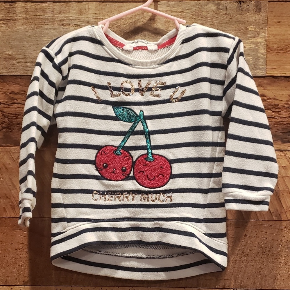 H&M cherry sequin sweater 18-24m